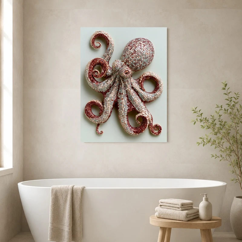 Oktopus Mosaik Kunst Leinwand