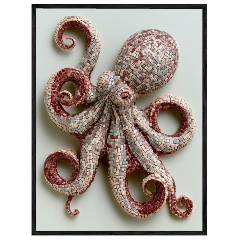 Oktopus Mosaik Kunst Leinwand