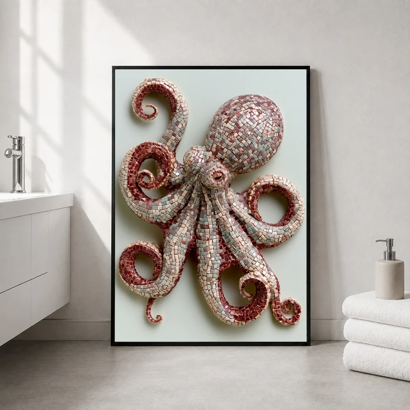 Oktopus Mosaik Kunst Poster