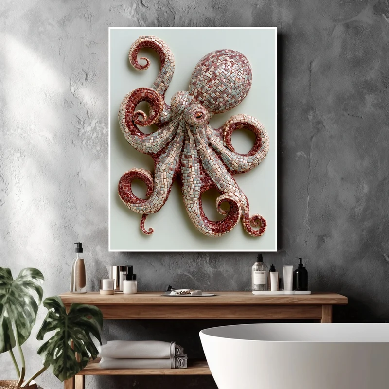Oktopus Mosaik Kunst Poster