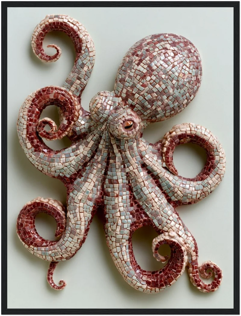 Oktopus Mosaik Kunst Poster