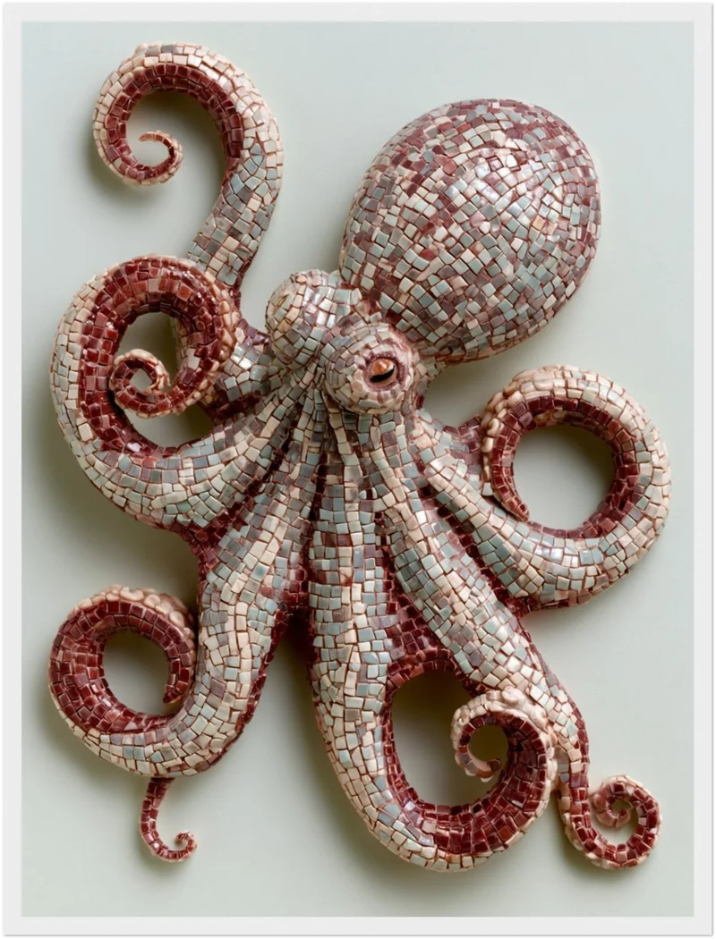 Oktopus Mosaik Kunst Poster