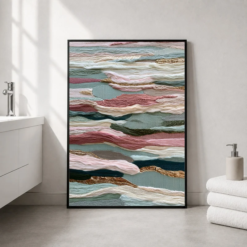 Abstrakte Wellen Textilkunst Poster
