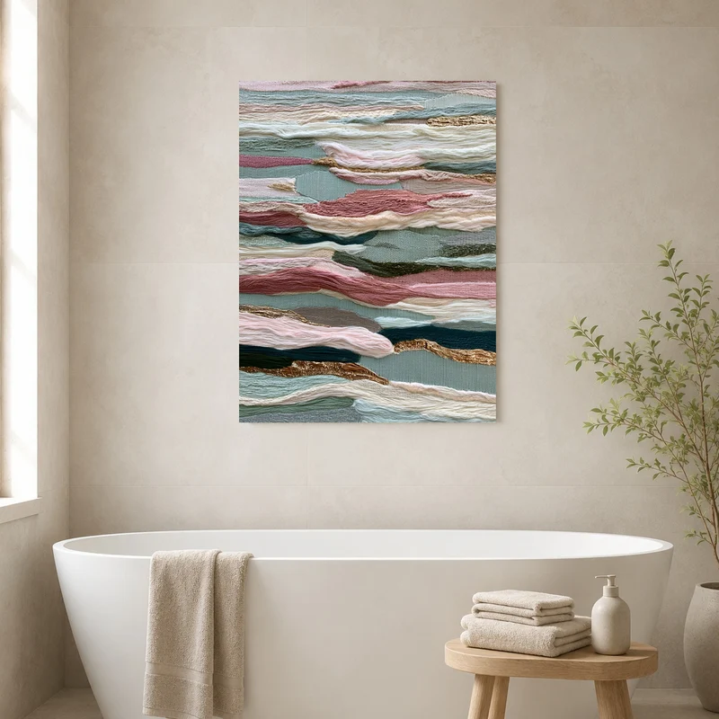 Abstrakte Wellen Textilkunst Poster