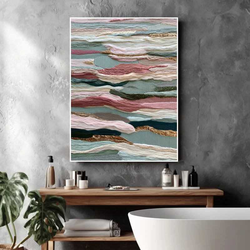 Abstrakte Wellen Textilkunst Poster