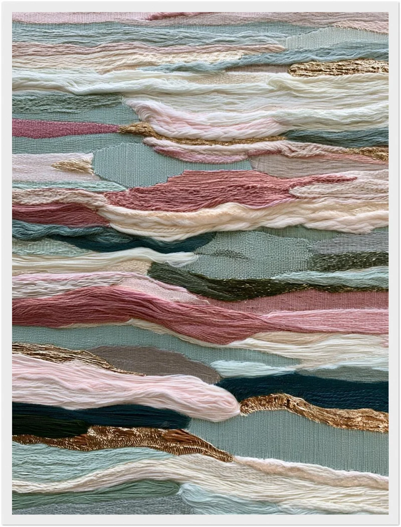 Abstrakte Wellen Textilkunst Poster