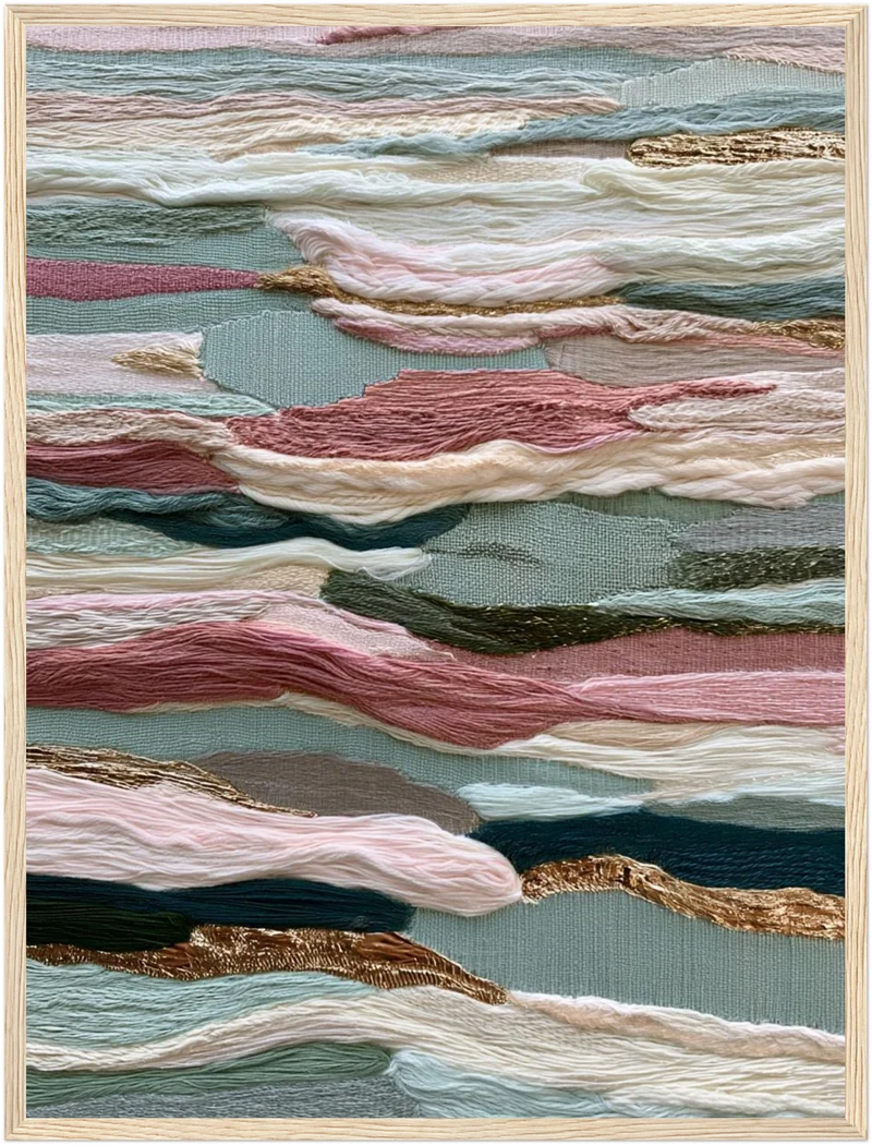 Abstrakte Wellen Textilkunst Poster
