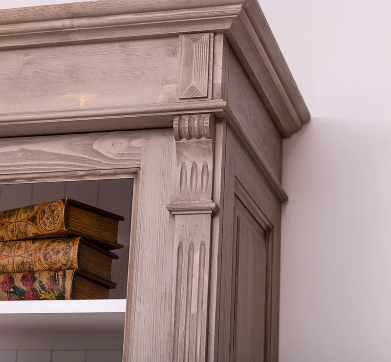 Vintage Regalschrank Kombination aus Massivholz