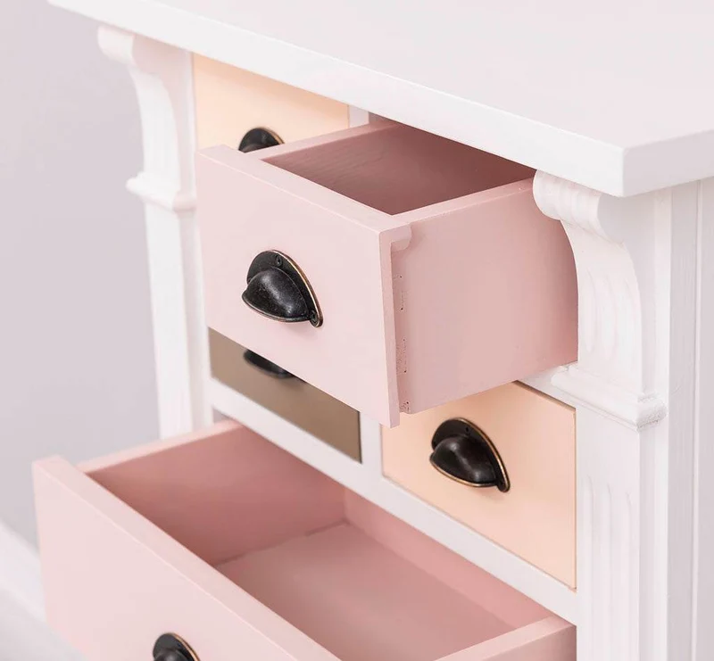 Schmale Apothekerkommode im Landhausstil mit 8 Schubladen