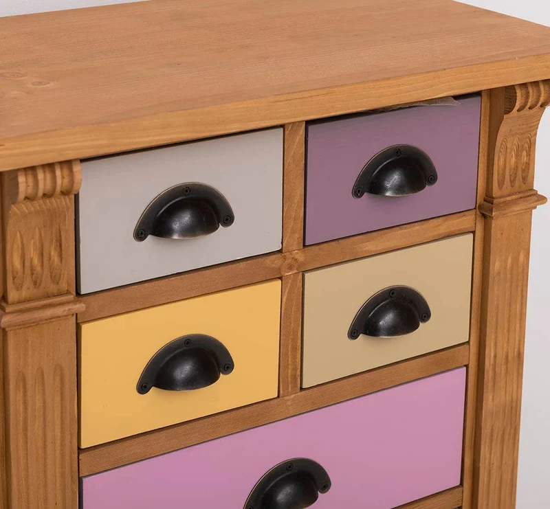 Schmale Apothekerkommode im Landhausstil mit 8 Schubladen