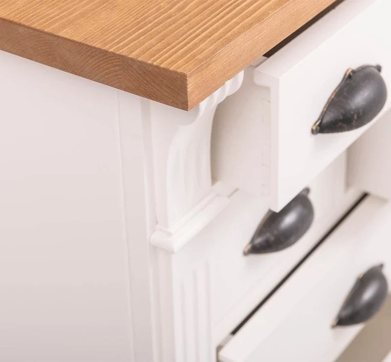 Schmale Apothekerkommode im Landhausstil mit 8 Schubladen