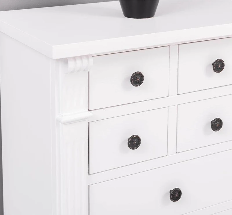 Schmale Apothekerkommode im Landhausstil mit 8 Schubladen