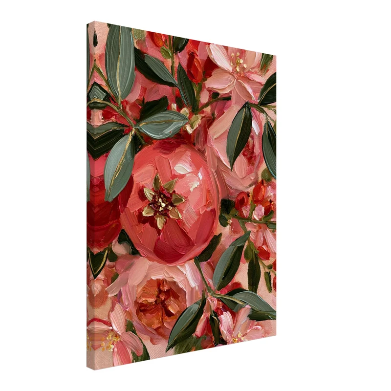Pfingstrosenblüten in Korallrot Leinwand