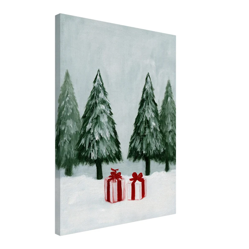 Wintergeschenke im Schnee Leinwand