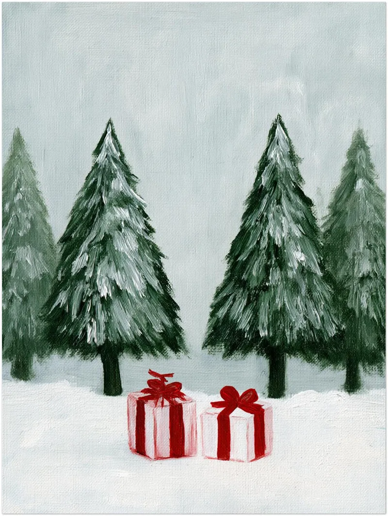 Wintergeschenke im Schnee Poster