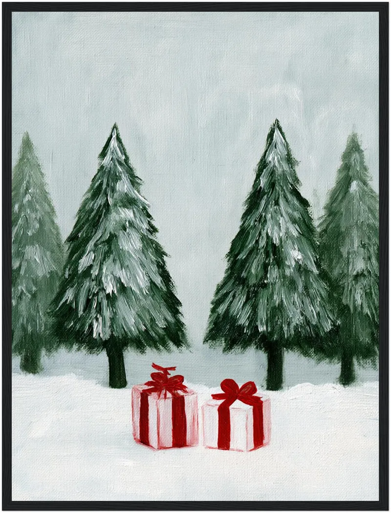 Wintergeschenke im Schnee Poster