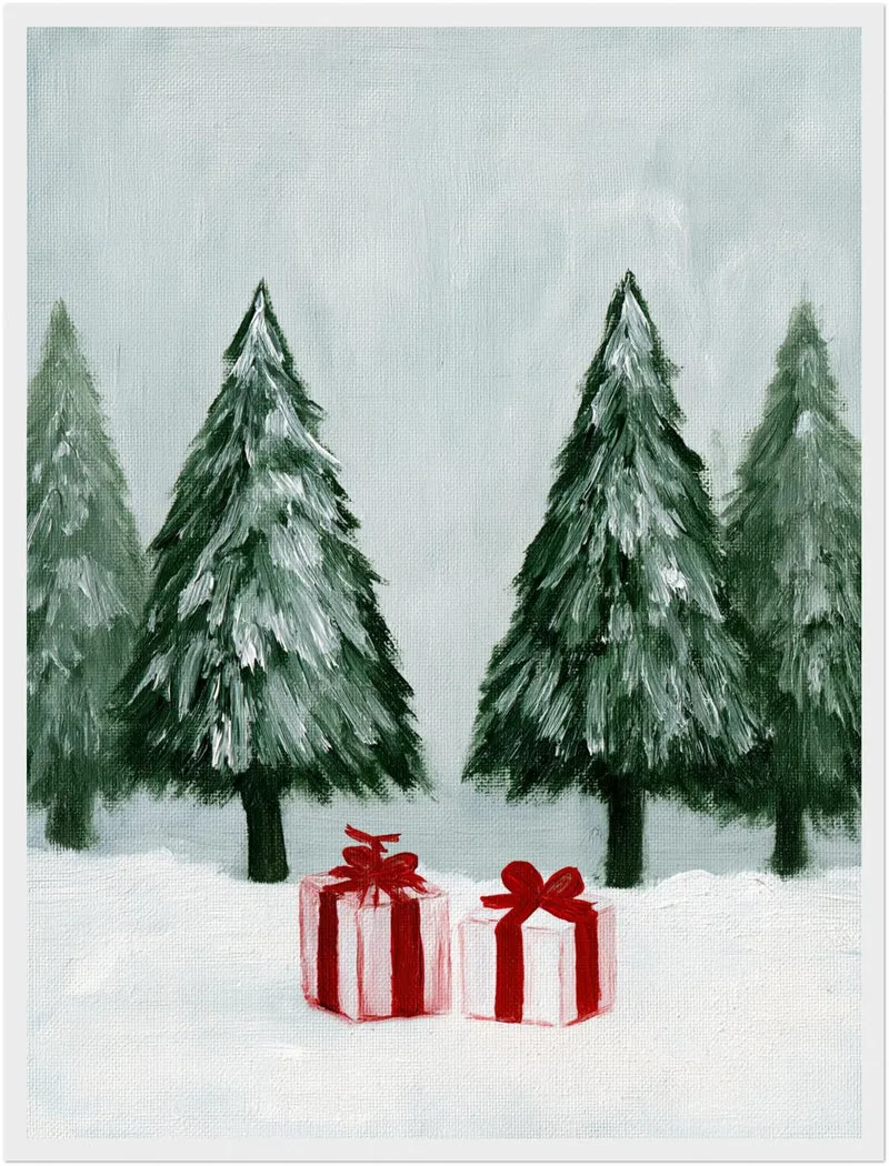 Wintergeschenke im Schnee Poster