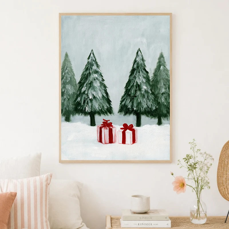 Wintergeschenke im Schnee Poster