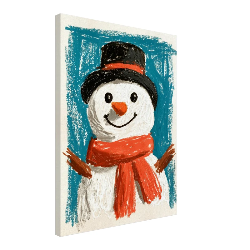 Fröhlicher Schneemann im Winter Leinwand