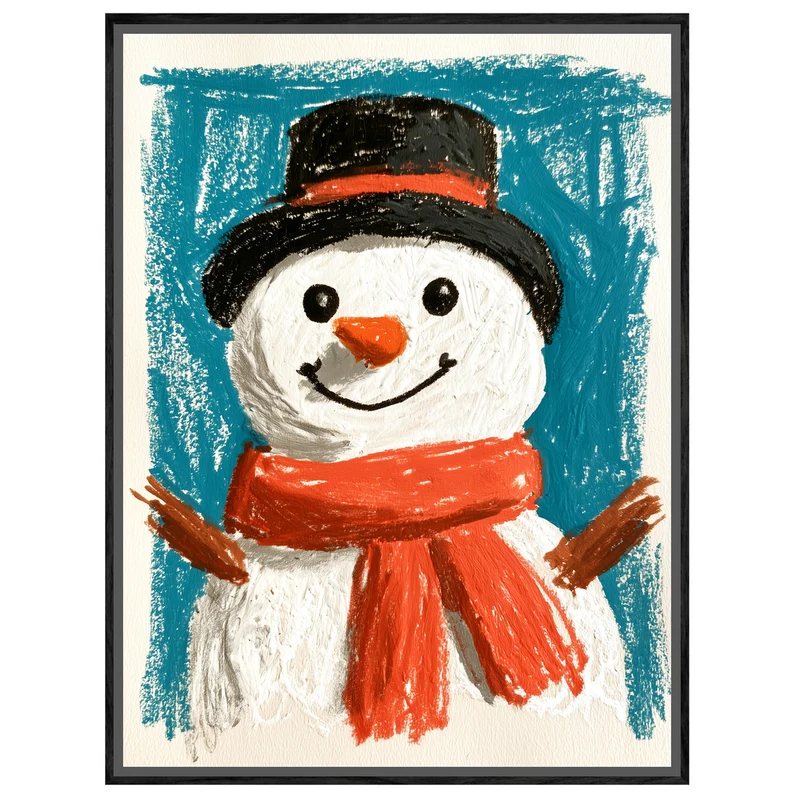 Fröhlicher Schneemann im Winter Leinwand