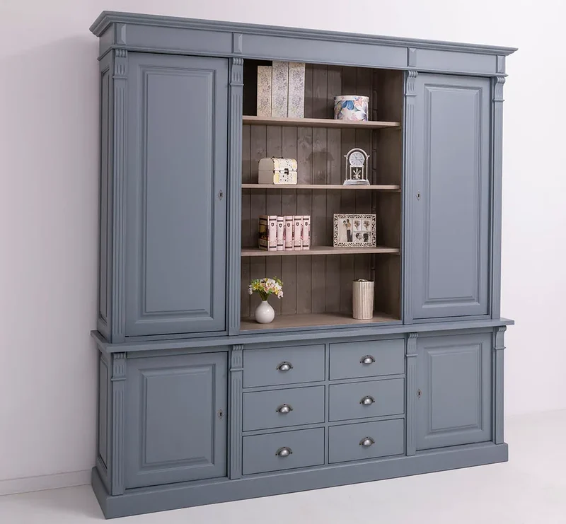 Großer Wohnzimmerschrank aus Massivholz | 2- teilig