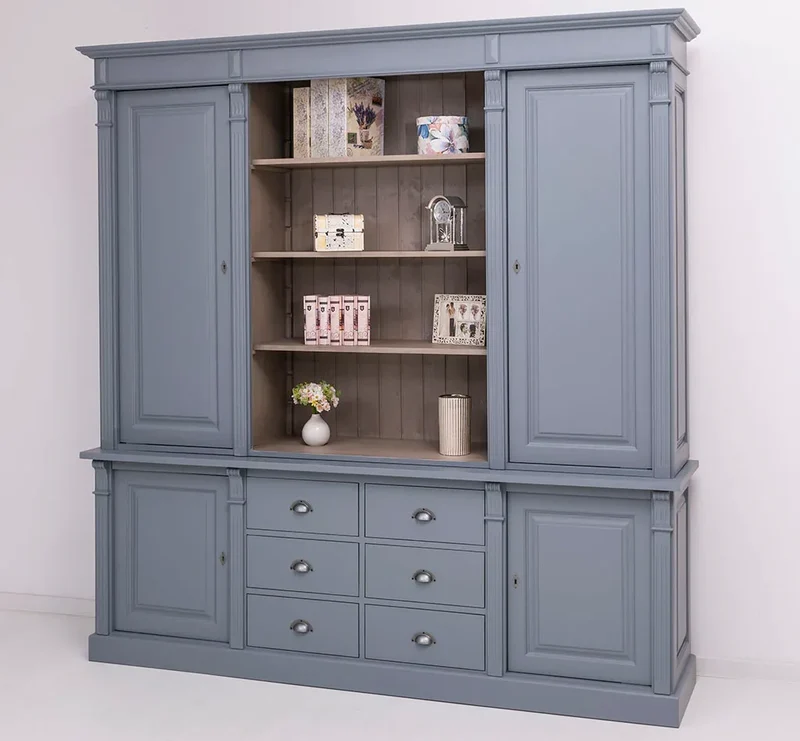 Großer Wohnzimmerschrank aus Massivholz | 2- teilig