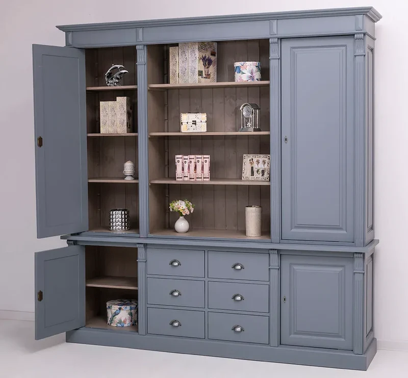 Großer Wohnzimmerschrank aus Massivholz | 2- teilig