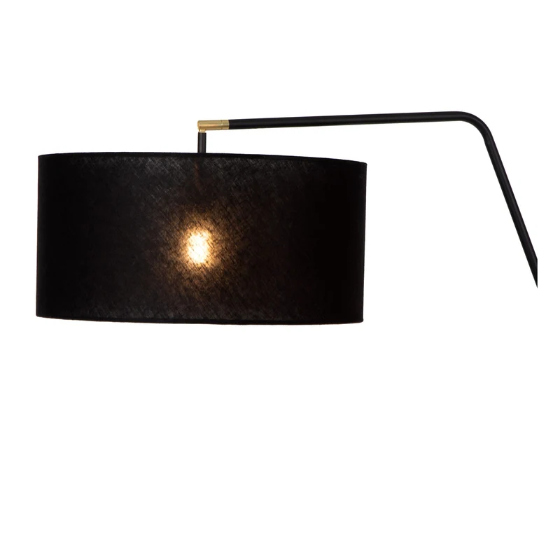 Stehleuchte Kelso mit Leinenschirm Schwarz 180cm