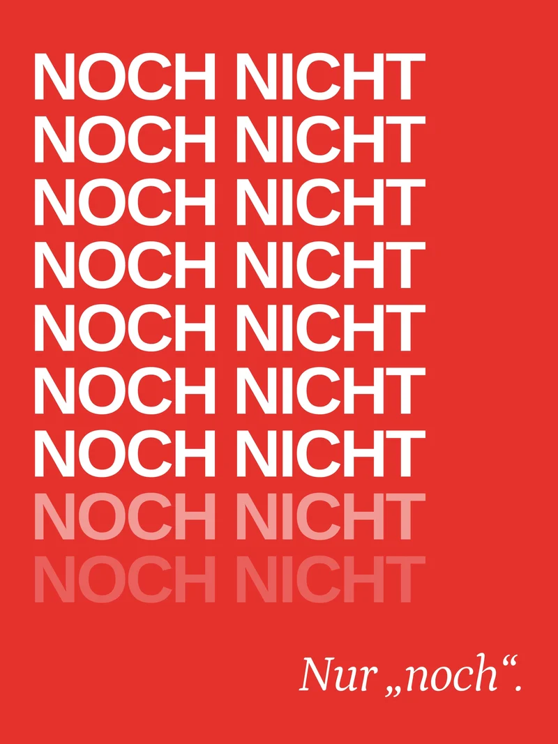 Noch Nicht – Typografie rot Leinwand