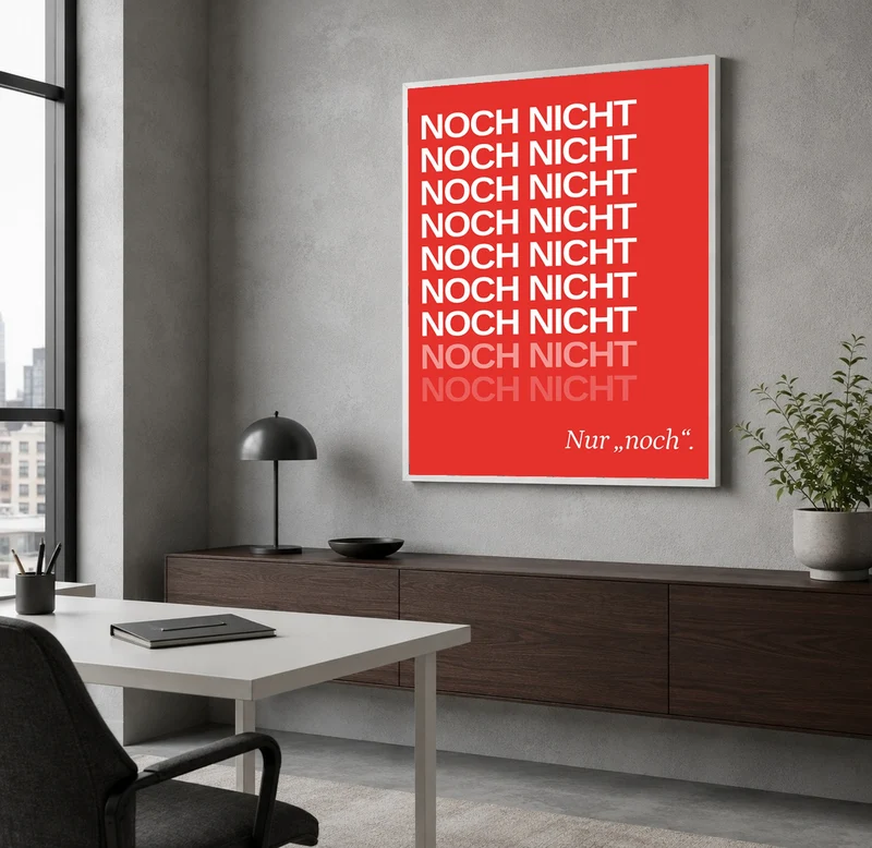 Noch Nicht – Typografie rot Poster