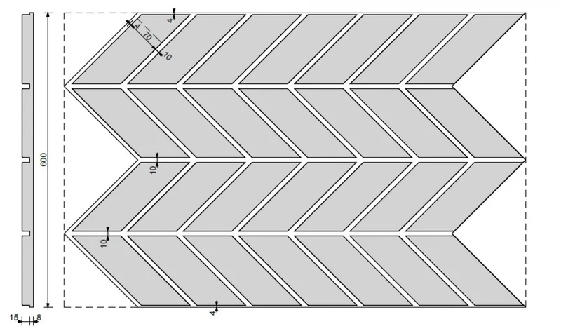 Concrete Cladding - HERRINGBONE M Wall Panels