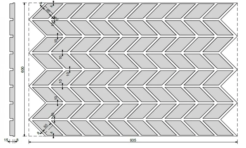 Concrete Cladding - HERRINGBONE S Wall Panels