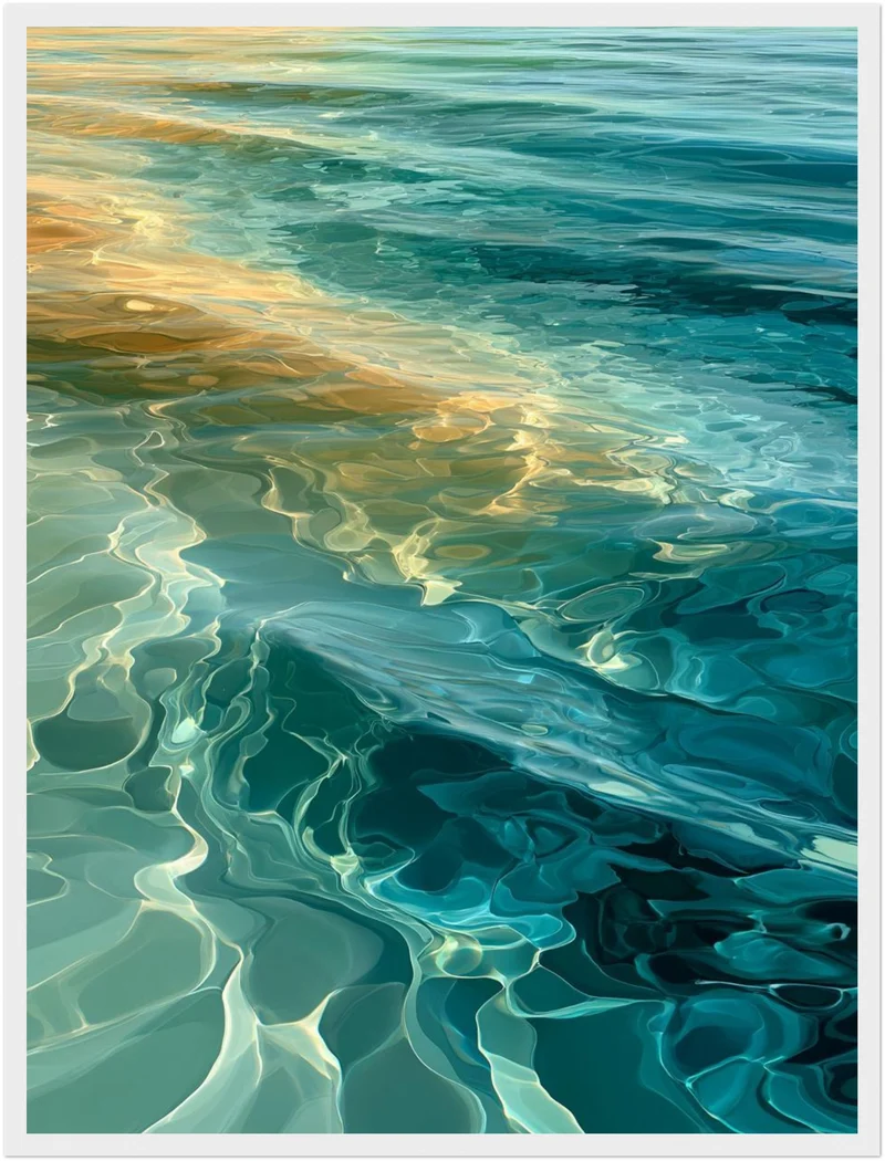 Meerwasser Sonnenlicht Reflexion Poster