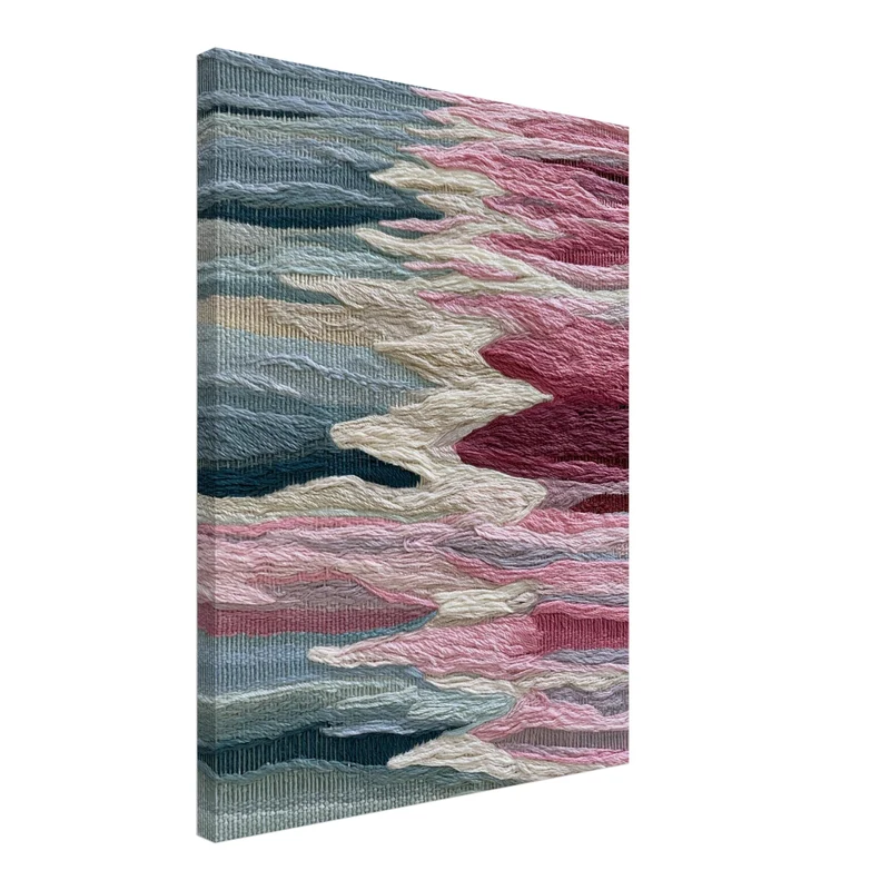 Abstraktes Weben rosa blau Leinwand