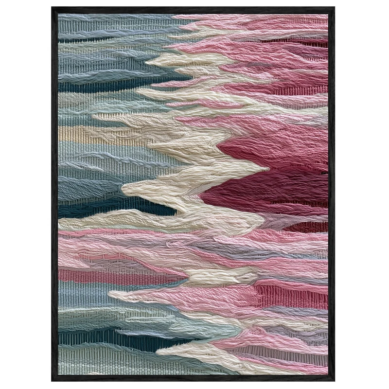Abstraktes Weben rosa blau Leinwand