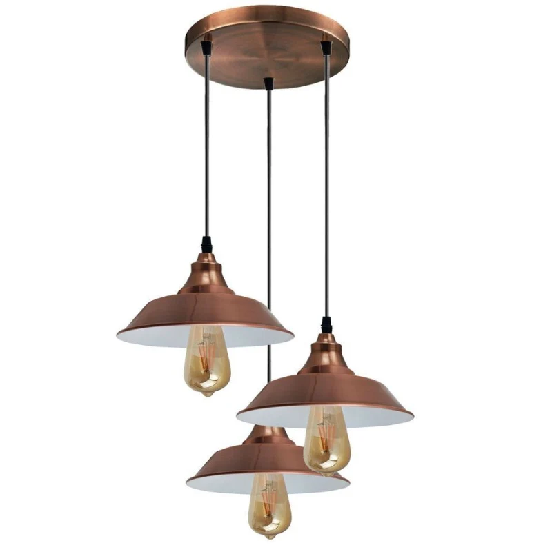 3-flammige Hängelampe Vintage Bunte Pendelleuchte ~ 3191