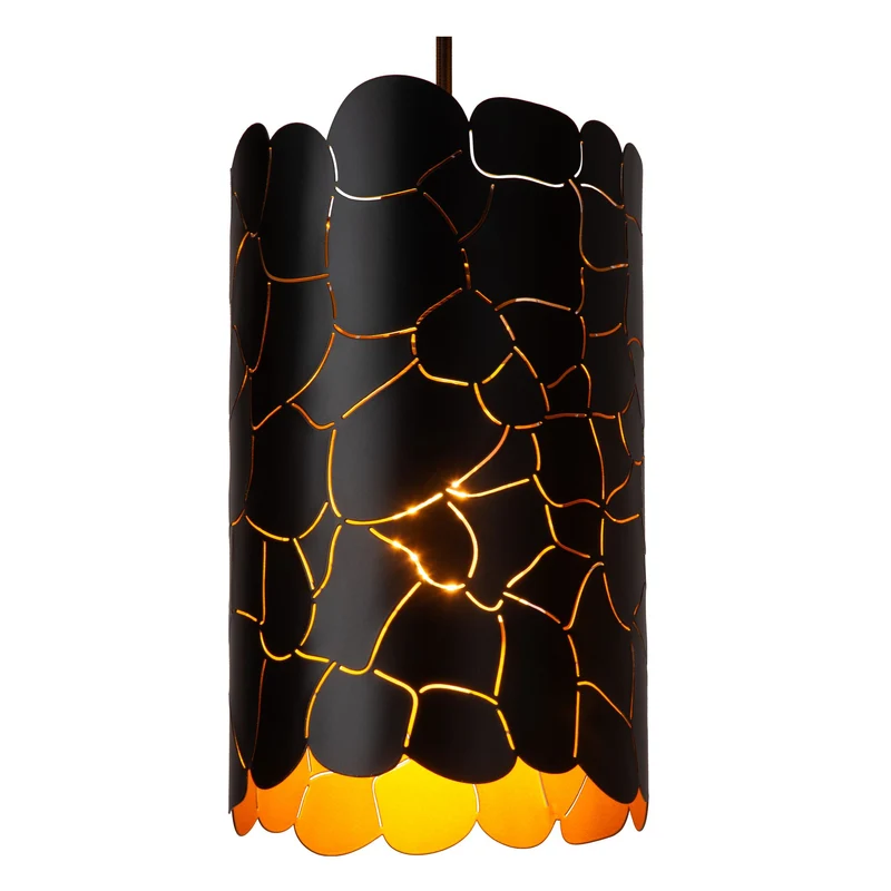 Pendelleuchte Almelo 3-flammig Giraffenmotiv Schwarz, Gold