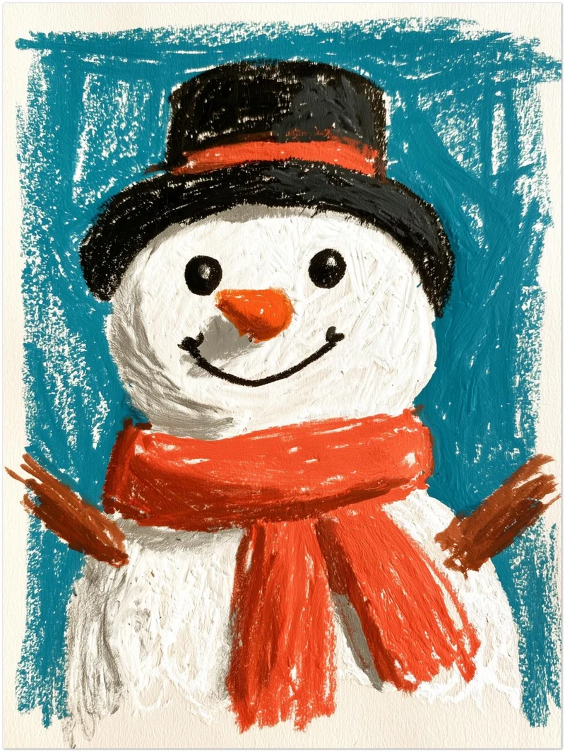 Fröhlicher Schneemann im Winter Poster