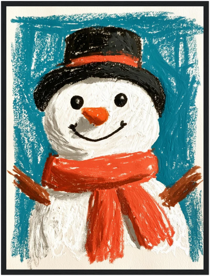 Fröhlicher Schneemann im Winter Poster