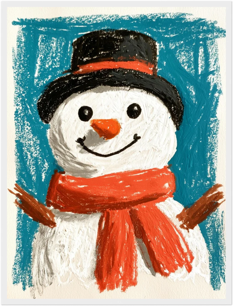 Fröhlicher Schneemann im Winter Poster