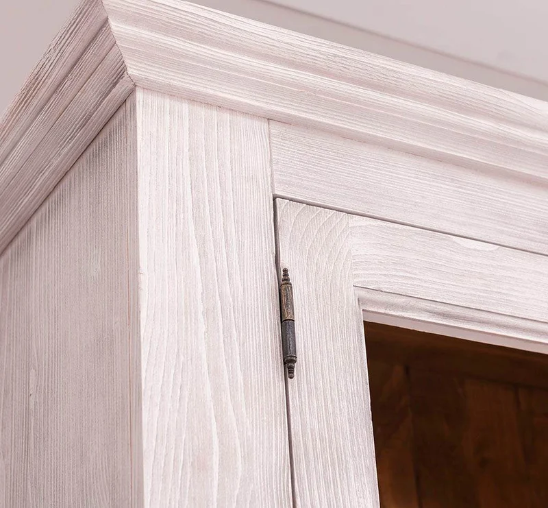 Großer Geschirrschrank aus Massivholz | Vitrine | 2-teilig | 9 Türen | 6 Schubladen