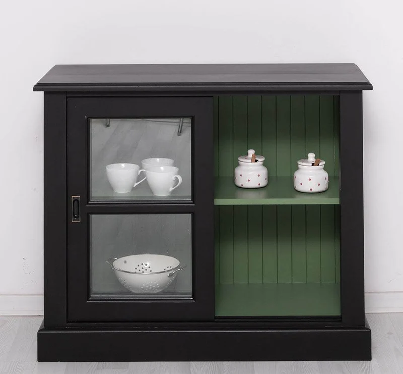 Vitrine aus Massivholz | Sideboard mit Schiebetür