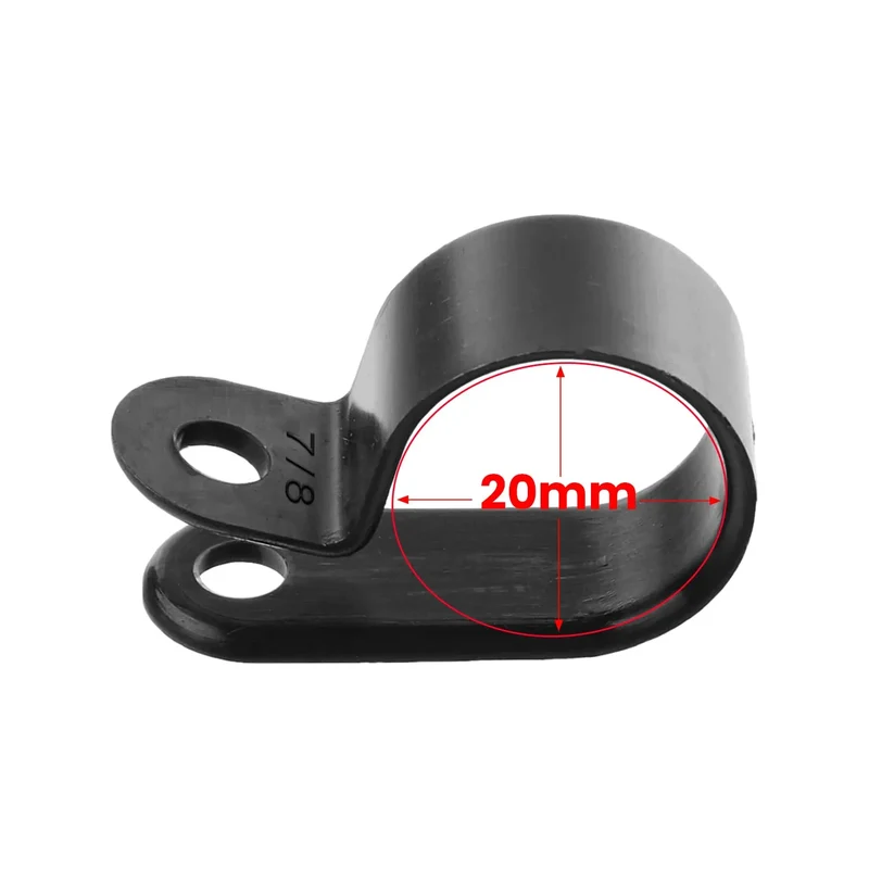 Schwarze Kunststoff P Clips Klemmbefestigungen für Kabelkanal ~3241