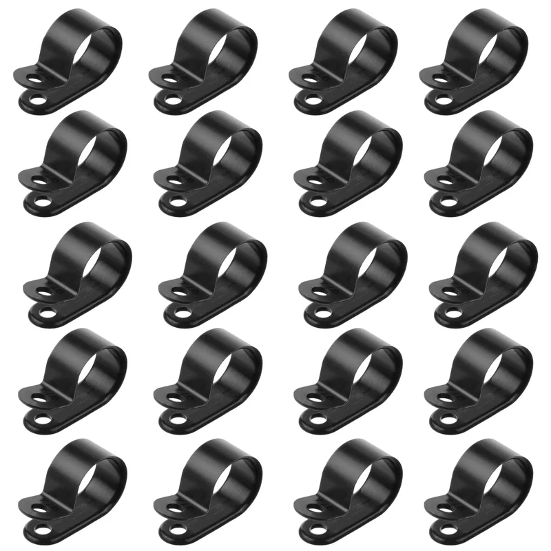 Schwarze Kunststoff P Clips Klemmbefestigungen für Kabelkanal ~3241