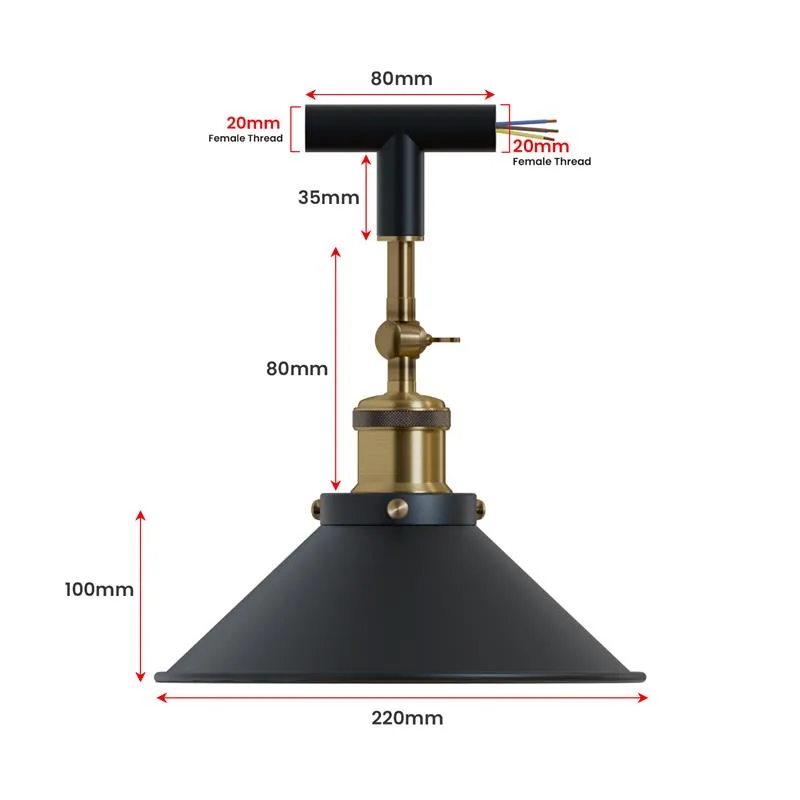 Conduit Lighting L- und T-Verbinder mit E27-Armhalterung ~3239