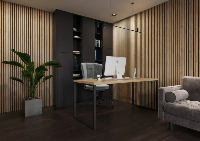 Oak Black Wood Slat Wall Panelling – 280x60 cm