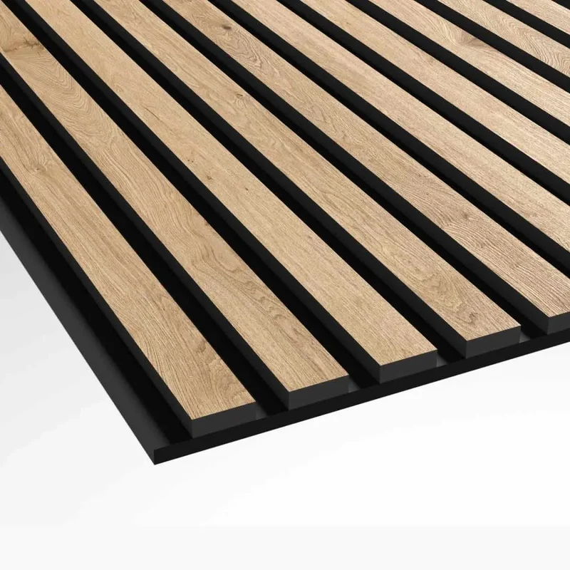 Oak Black Wood Slat Wall Panelling – 280x60 cm