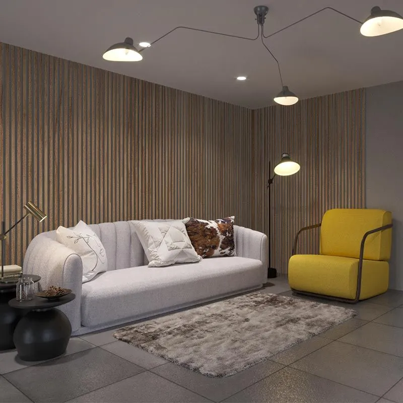 Oak Grey Wood Slat Wall Panelling – 280x60 cm