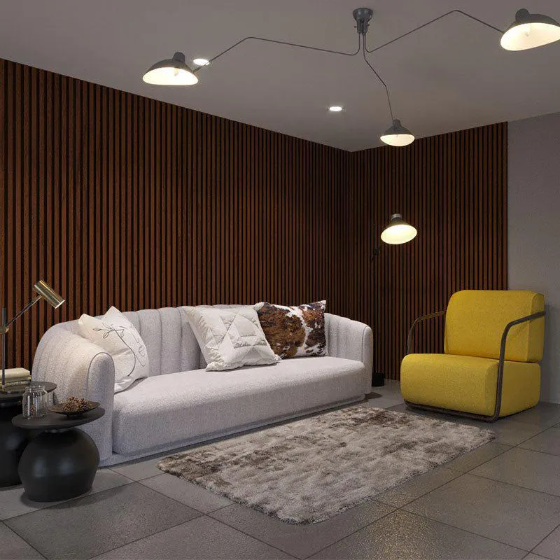 Mahogany Wood Slat Wall Panelling – 280x60 cm