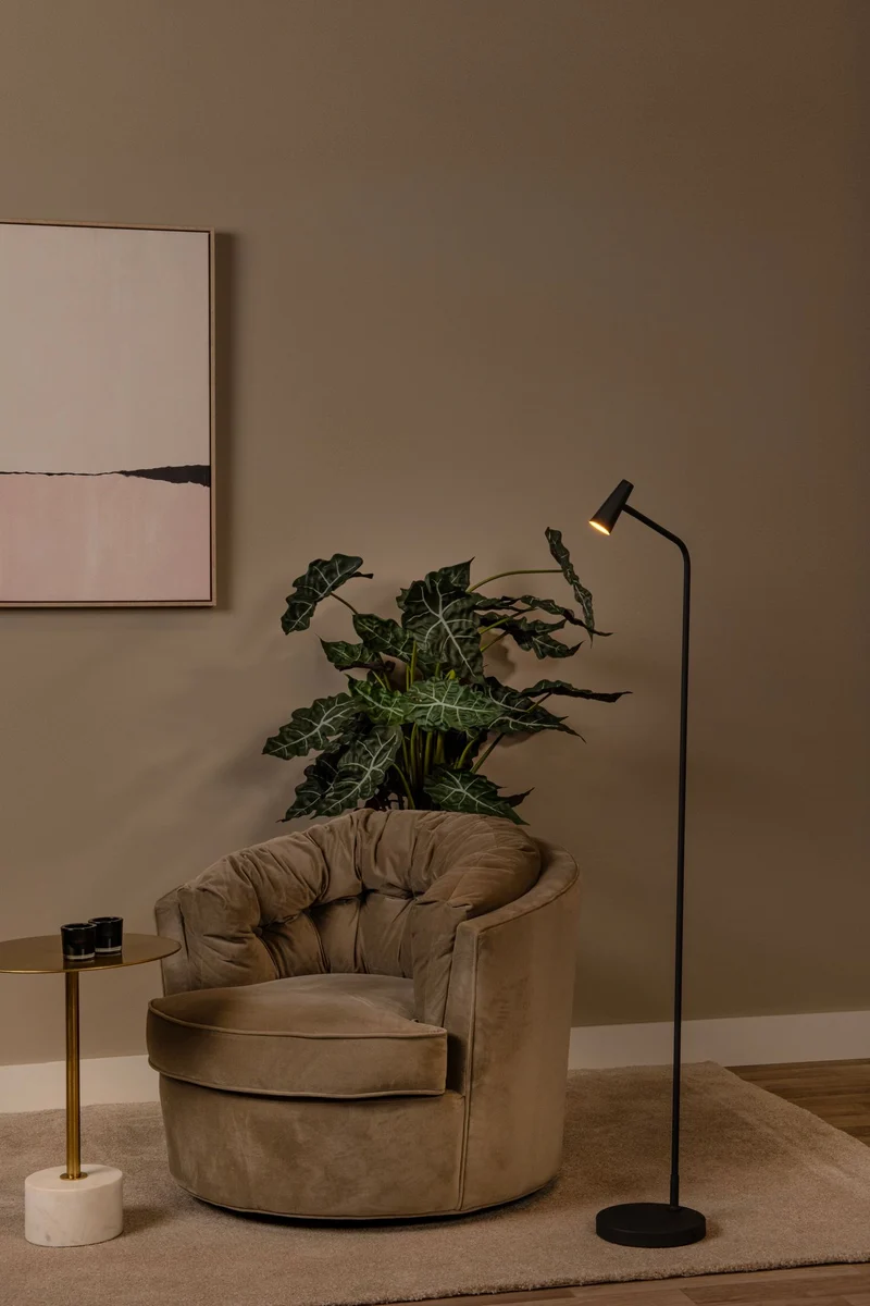 LED-Stehleuchte Stirling mit Akku und Touchdimmer Schwarz 137,5cm